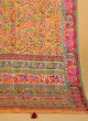 Yellow Pashmina Silk Saree With Woven Work
